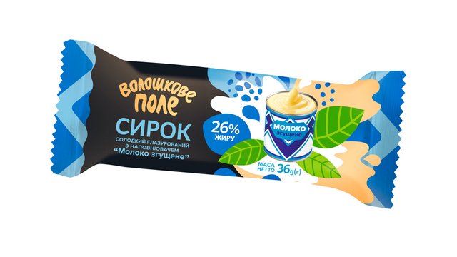 Сирок глазурований ВОЛОШКОВЕ ПОЛЕ згущене молоко 26%, 36г